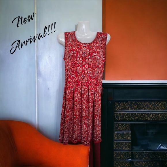 Max Studio!! Designer Red Floral Midi Dress!! 💖 A Just-Jen Fav!!💖 - Picture 8 of 14